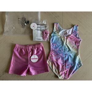 Zaclotre Gymnastics Leotards Short Set. Girls Sz 130